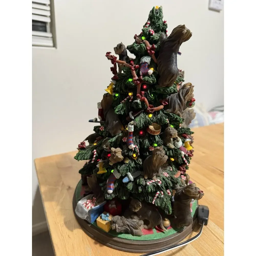 Danbury Yorkie Dog Light Up Christmas Tree Tested Works
